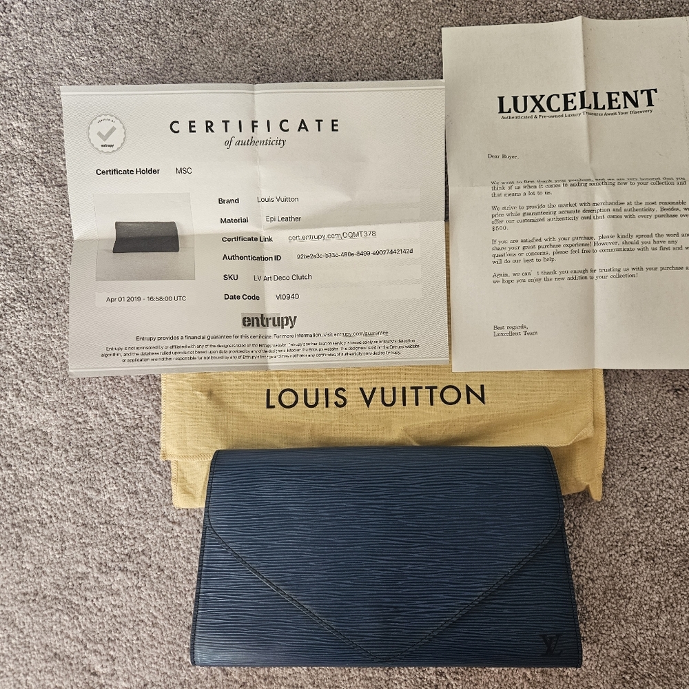 AUTHENTIC VINTAGE LOUIS VUITTON EPI ENVELOPE CLUTCH BAG